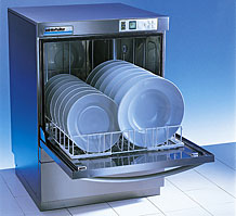 winterhalter gs302 commercial dishwasher with door open